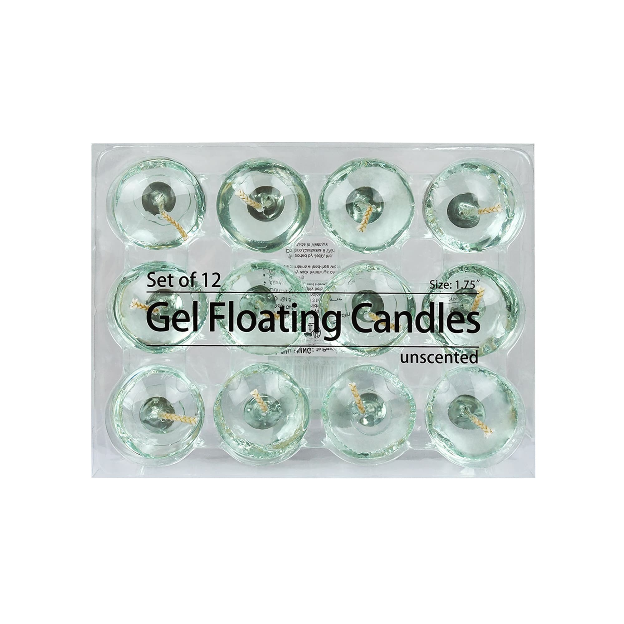 1.75 Inch Clear Aqua Gel Floating Candles (144pcs/Case) Bulk