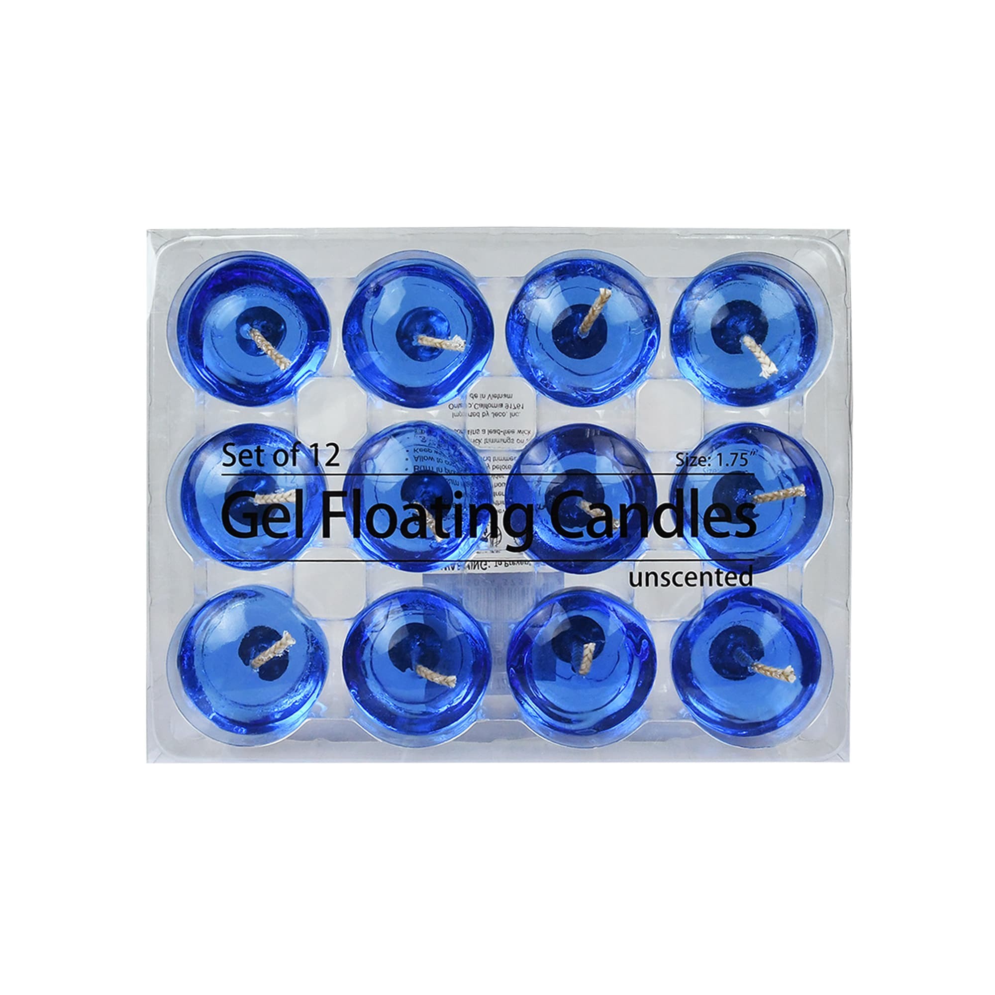 1.75 Inch Clear Blue Gel Floating Candles (144pcs/Case) Bulk