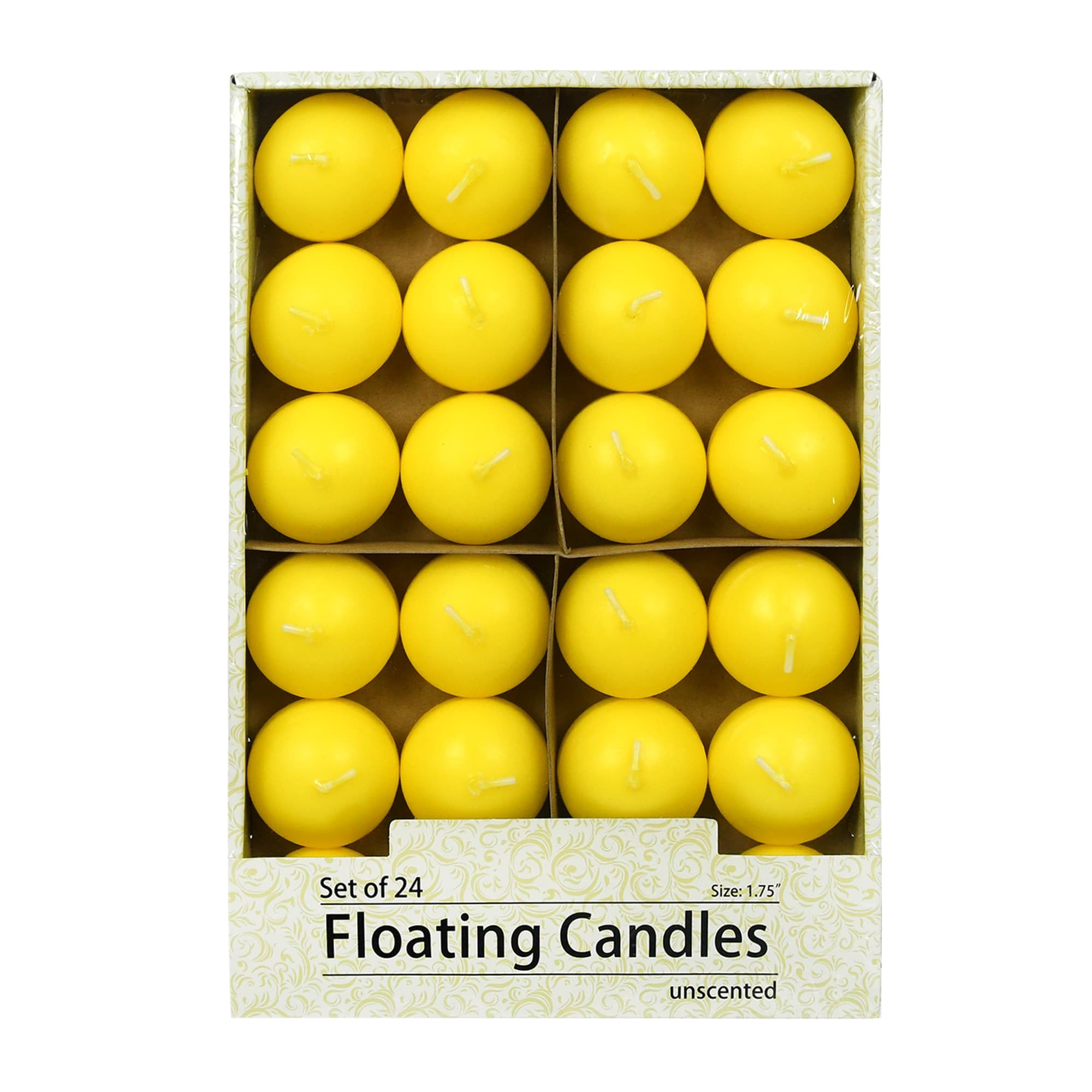 1 3/4 Inch Yellow Floating Candles (288pcs/Case) Bulk
