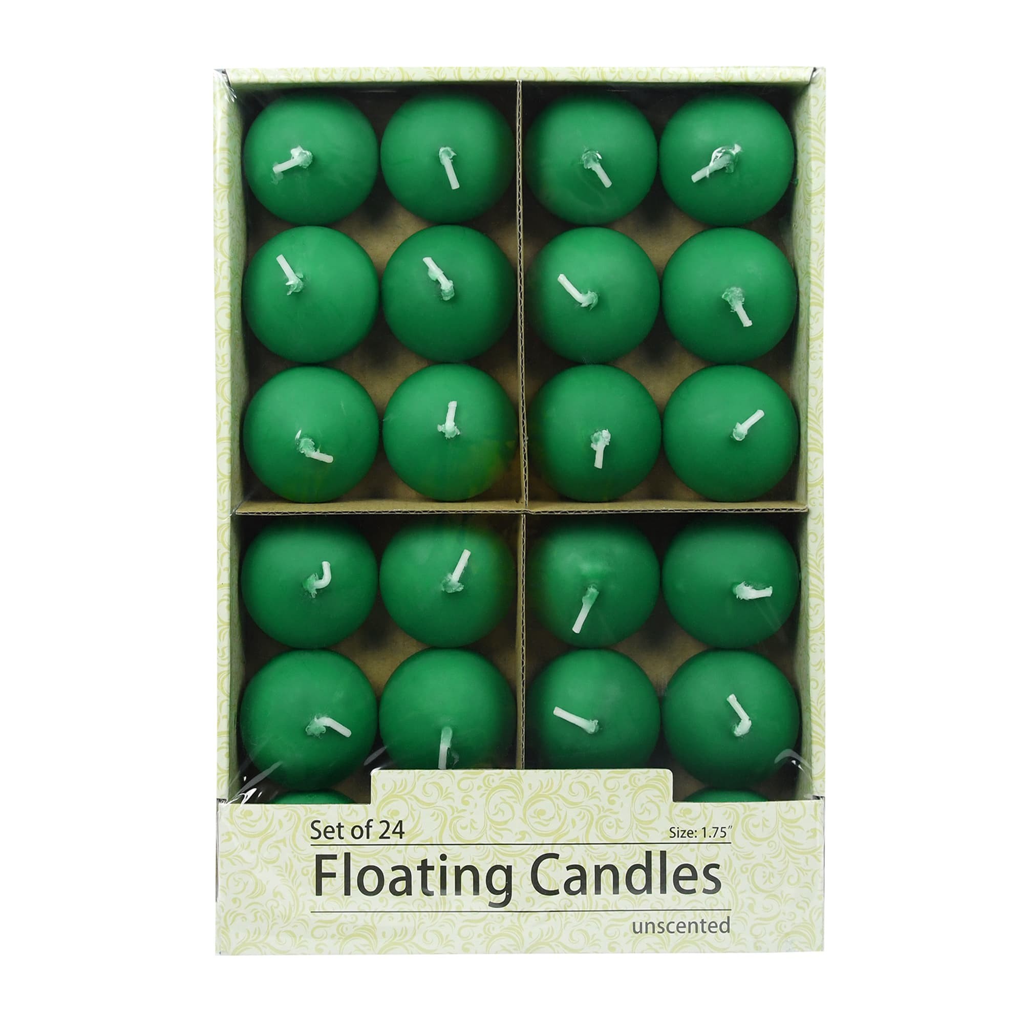 1 3/4 Inch Hunter Green Floating Candles (144pcs/Case) Bulk