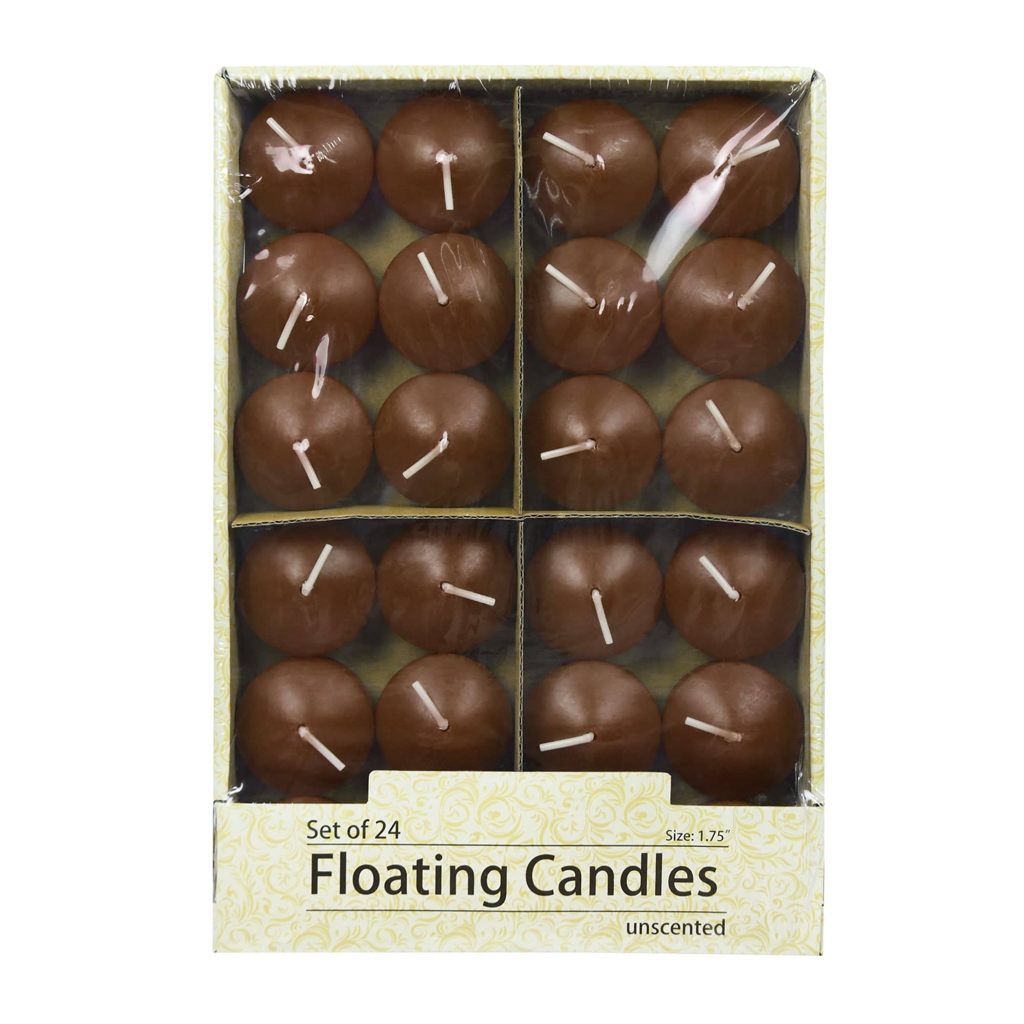1 3/4 Inch Brown Floating Candles (144pcs/Case) Bulk