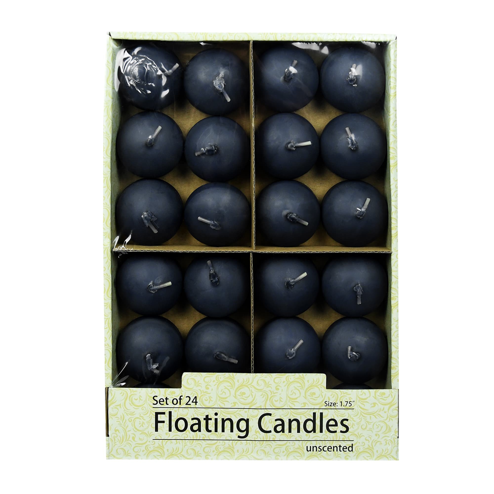 1 3/4 Inch Black Floating Candles (144pcs/Case) Bulk