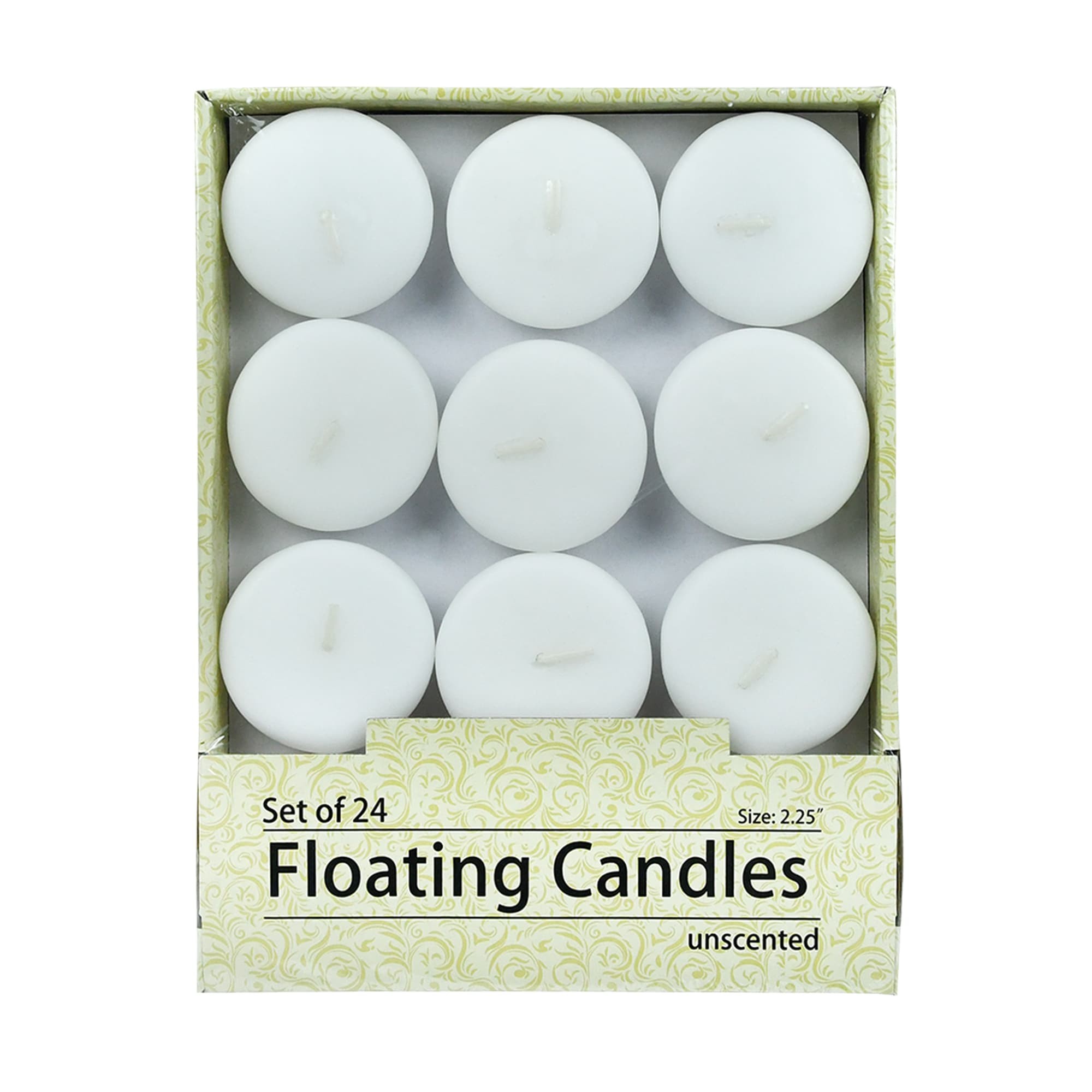 2 1/4 Inch White Floating Candles (96pcs/Case) Bulk