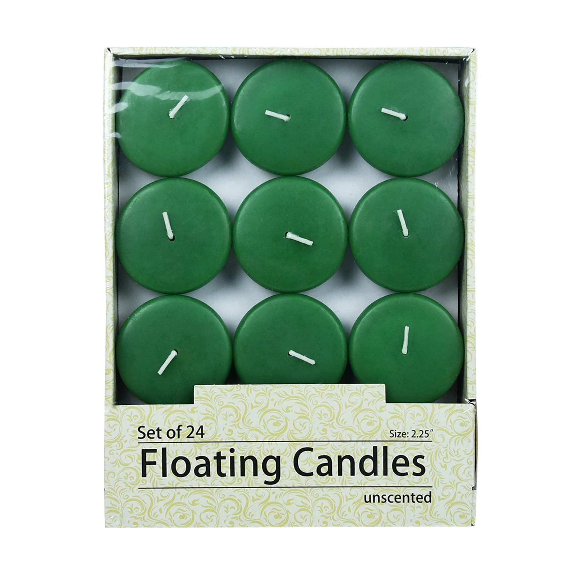 2 1/4 Inch Hunter Green Floating Candles (288pcs/Case) Bulk
