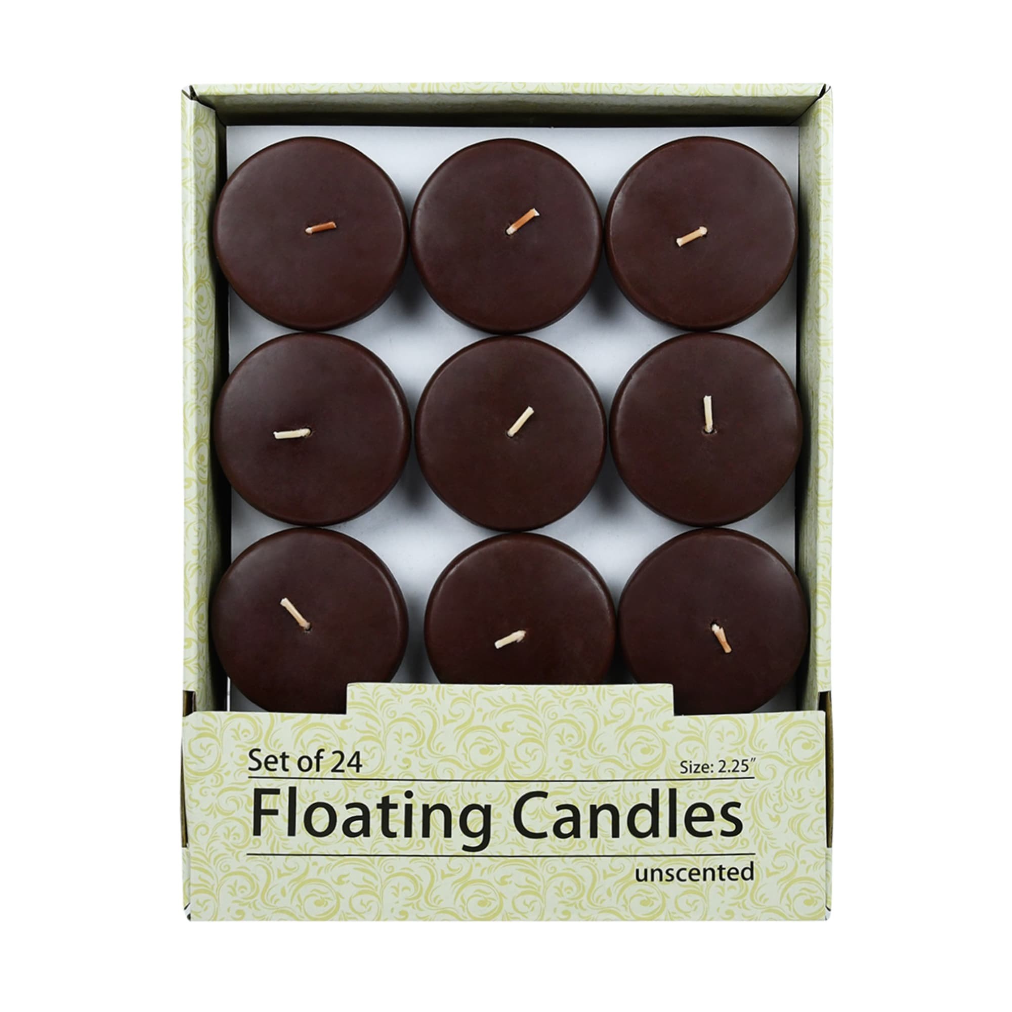2 1/4 Inch Brown Floating Candles (96pcs/Case) Bulk