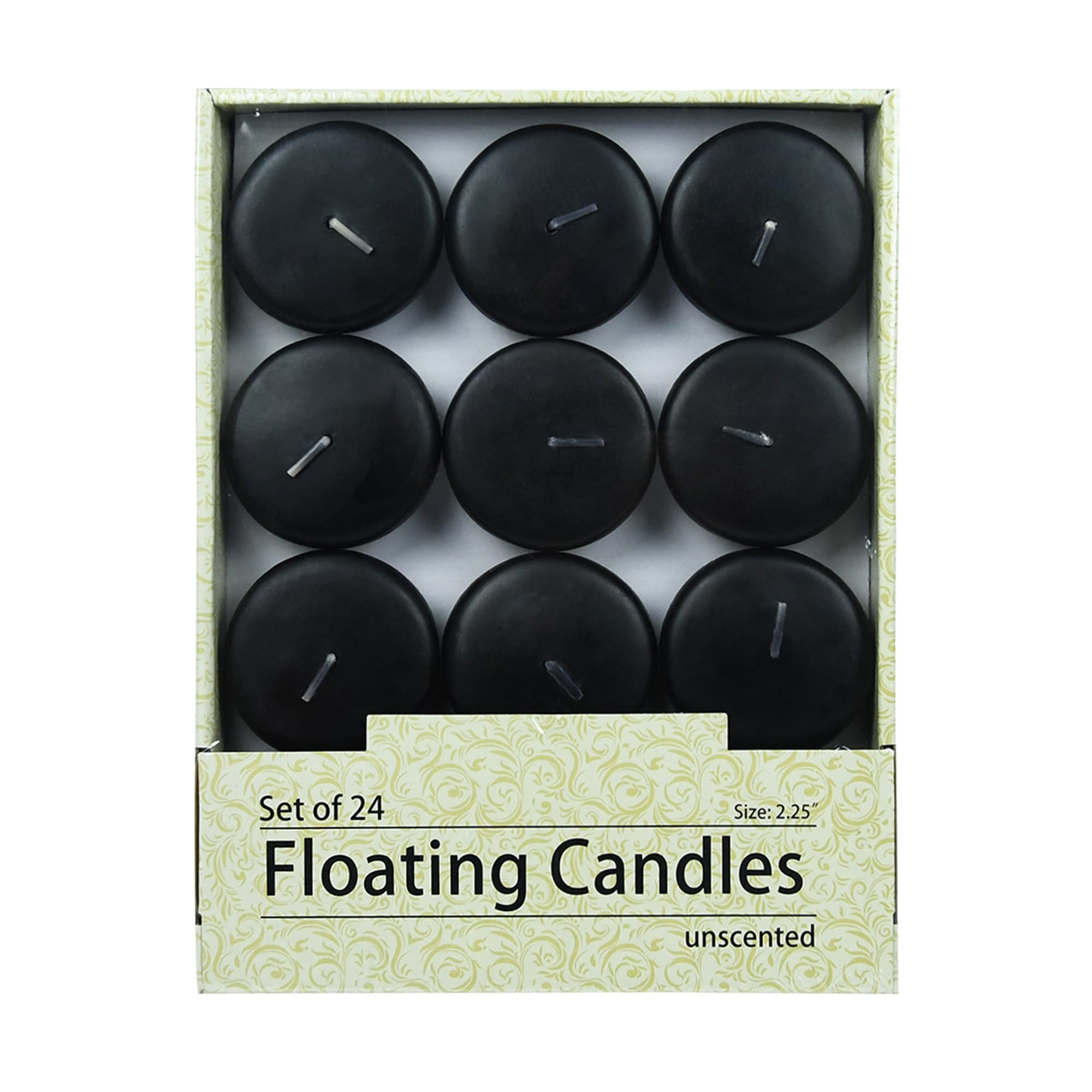 2 1/4 Inch Black Floating Candles (288pcs/Case) Bulk