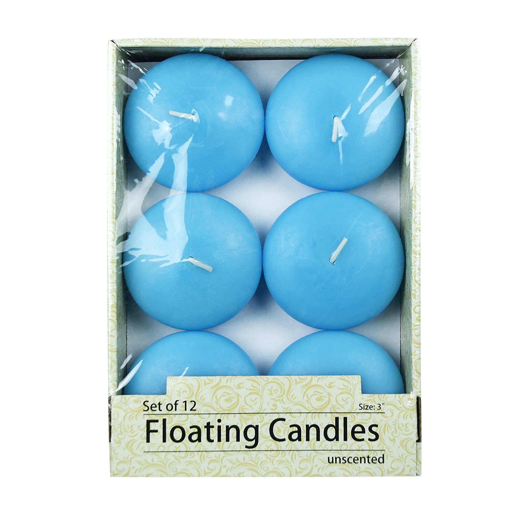 3 Inch Light Blue Floating Candles (144pcs/Case) Bulk