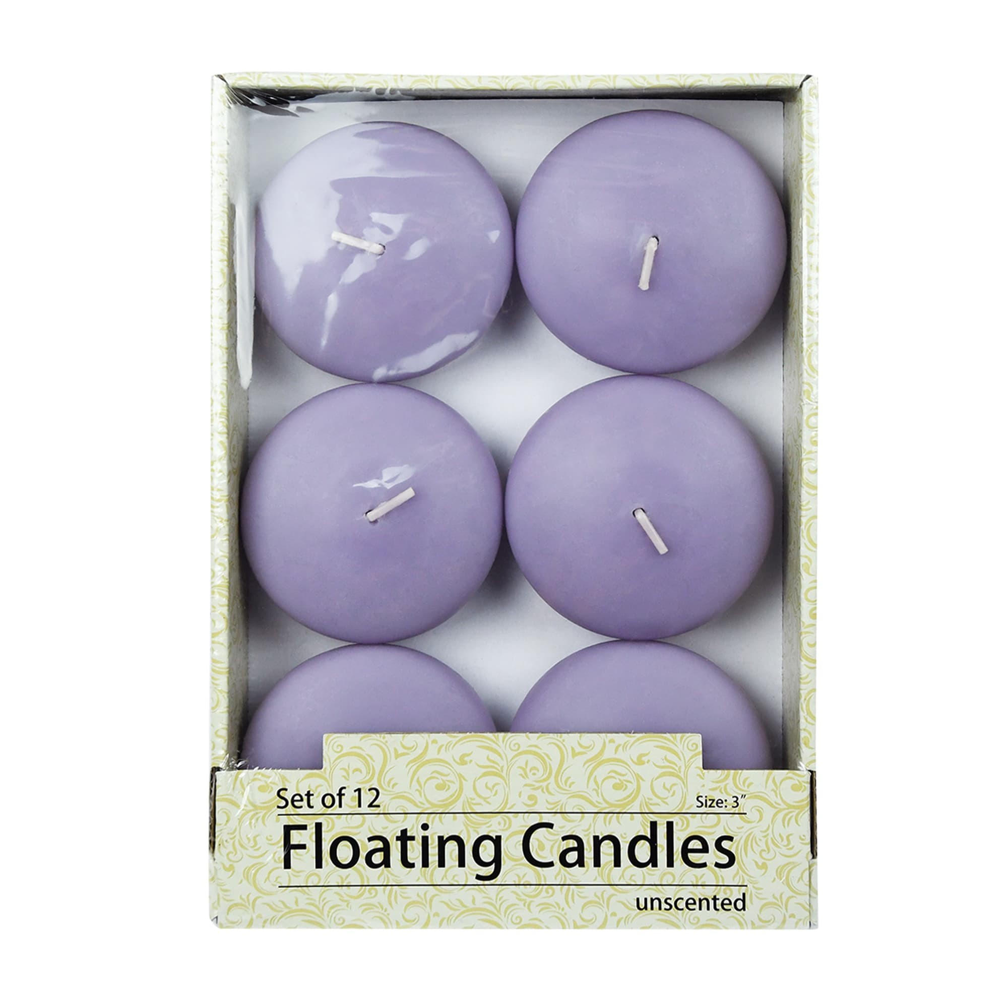 3 Inch Lavender Floating Candles (144pcs/Case) Bulk