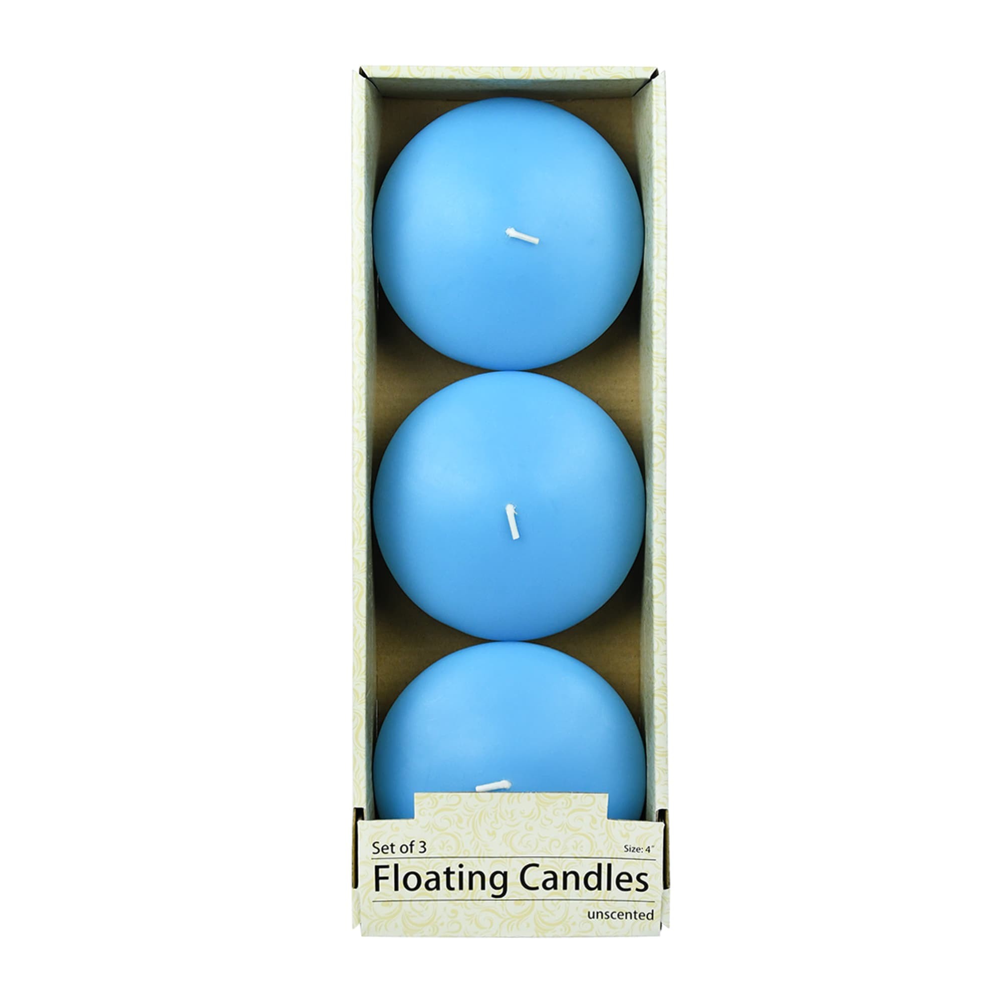 4 Inch Turquoise Floating Candles (24pcs/Case) Bulk