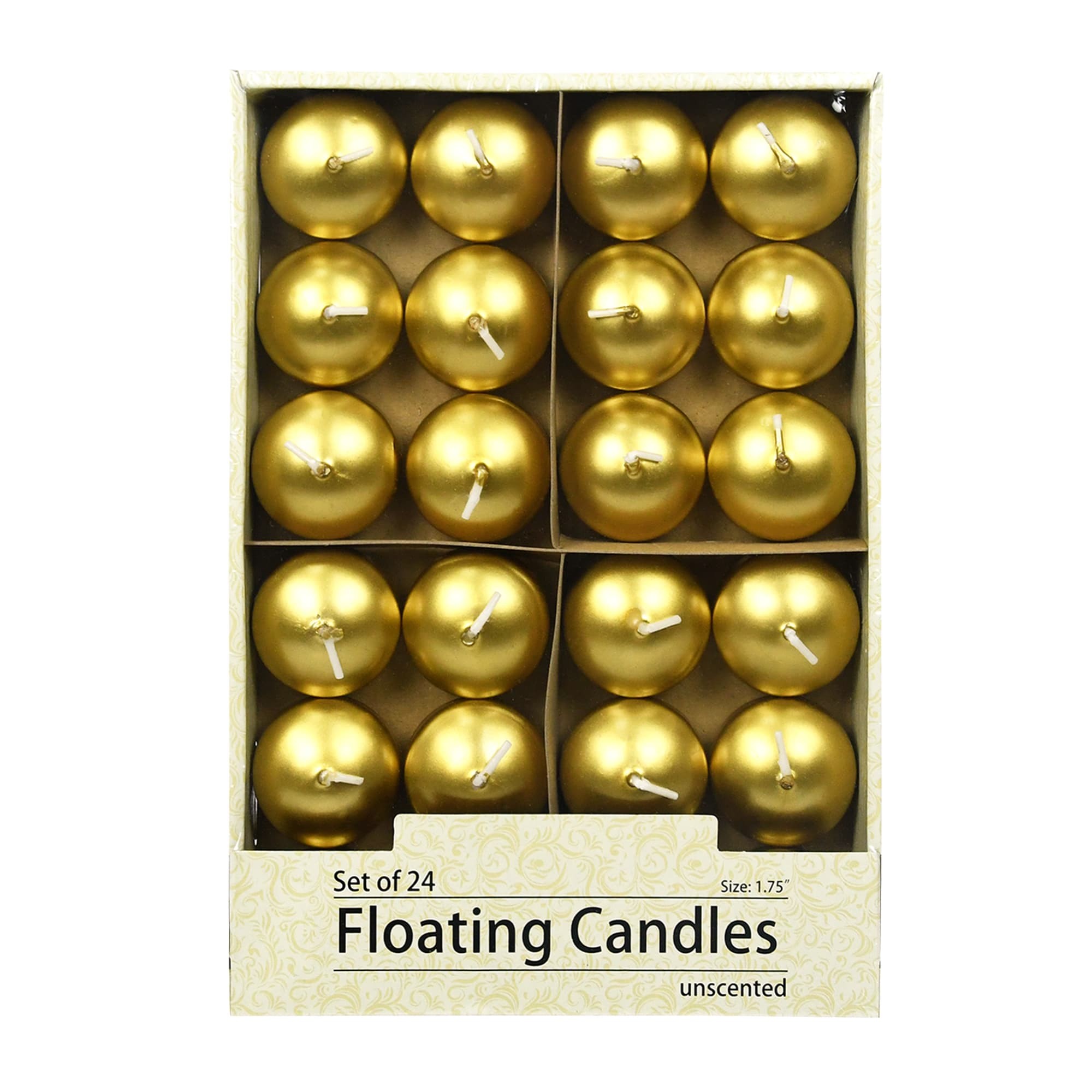 1 3/4 Inch Metallic Bronze Gold Floating Candles (144pcs/Case) Bulk