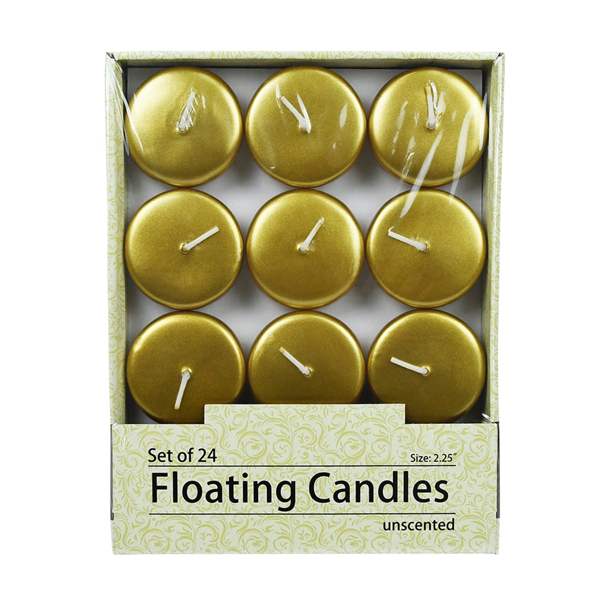 2 1/4 Inch Metallic Bronze Gold Floating Candles (96pcs/Case) Bulk
