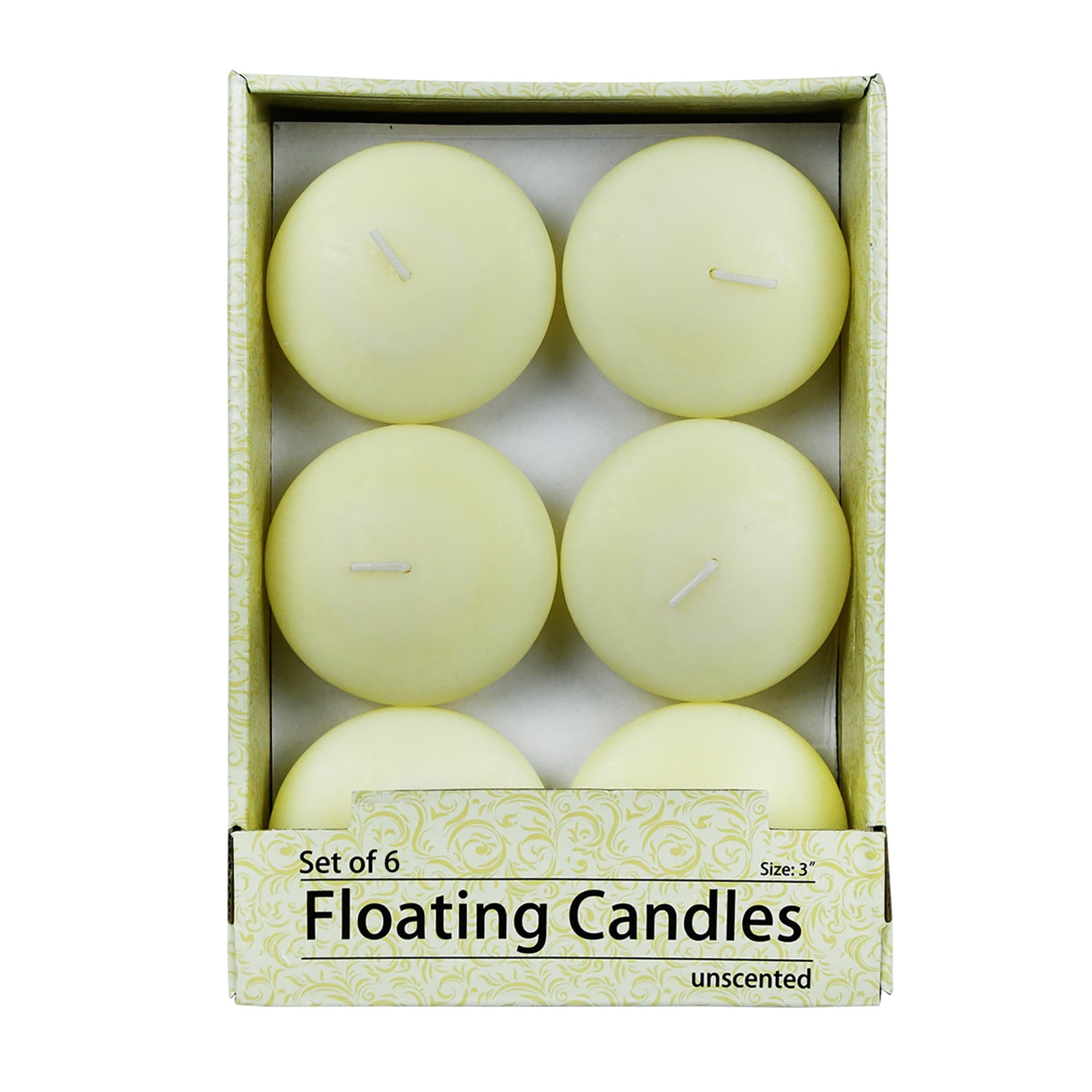 3 Inch Ivory Floating Candles (72pc/Cases)