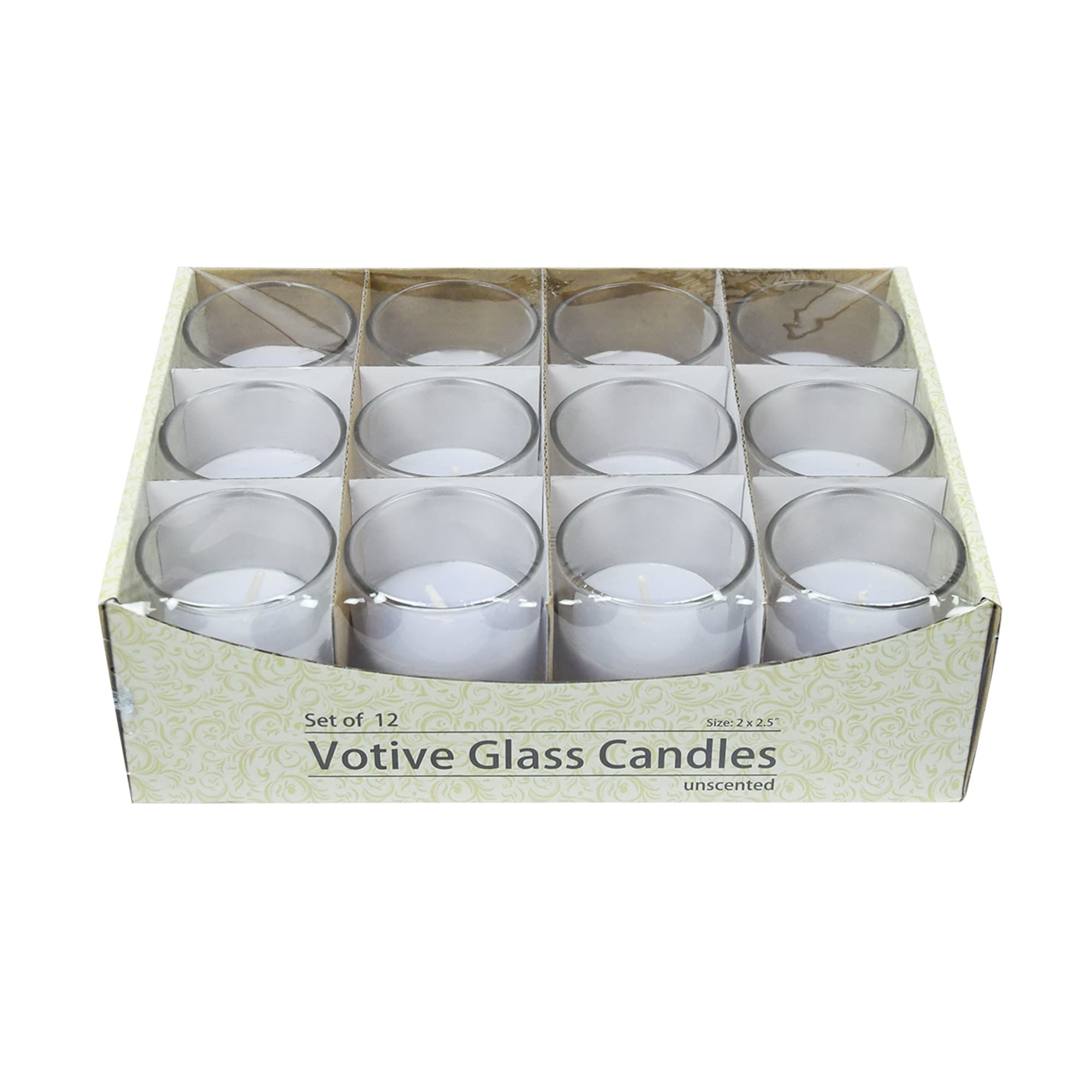 Lavender Round Glass Votive Candles (96pcs/Case) Bulk