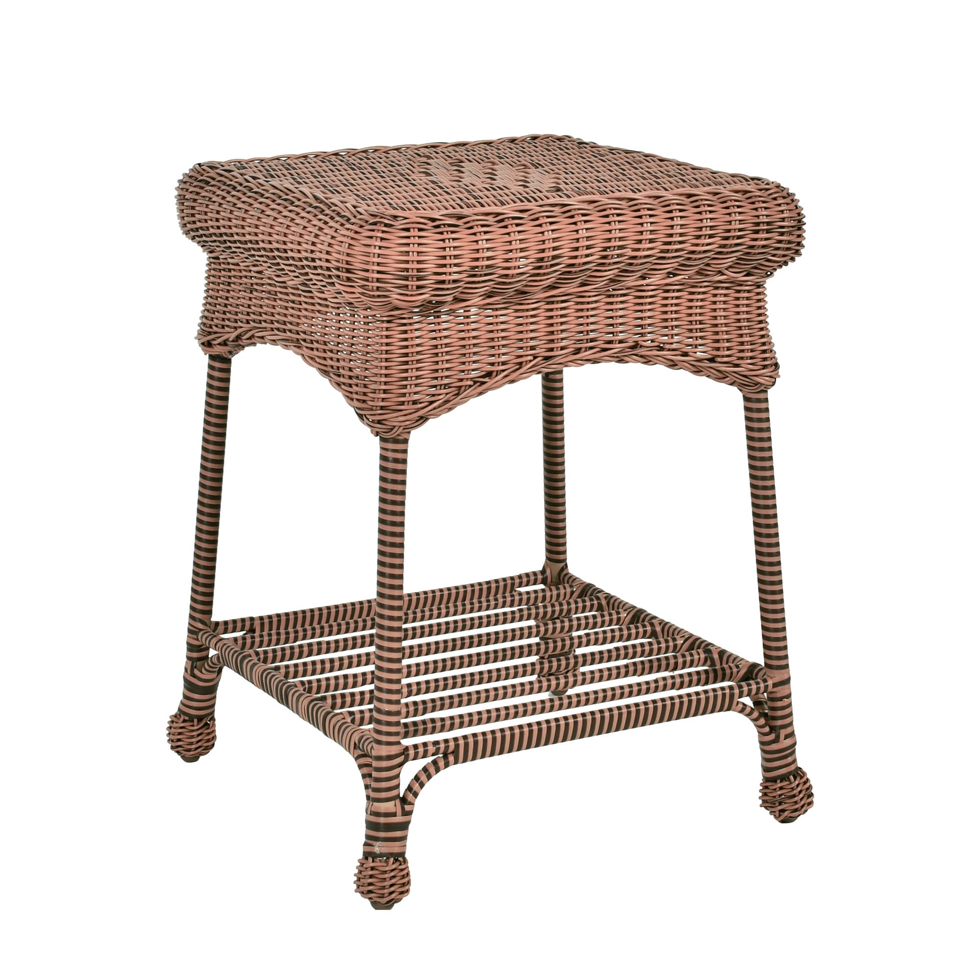 Outdoor Honey Wicker Patio Furniture End Table