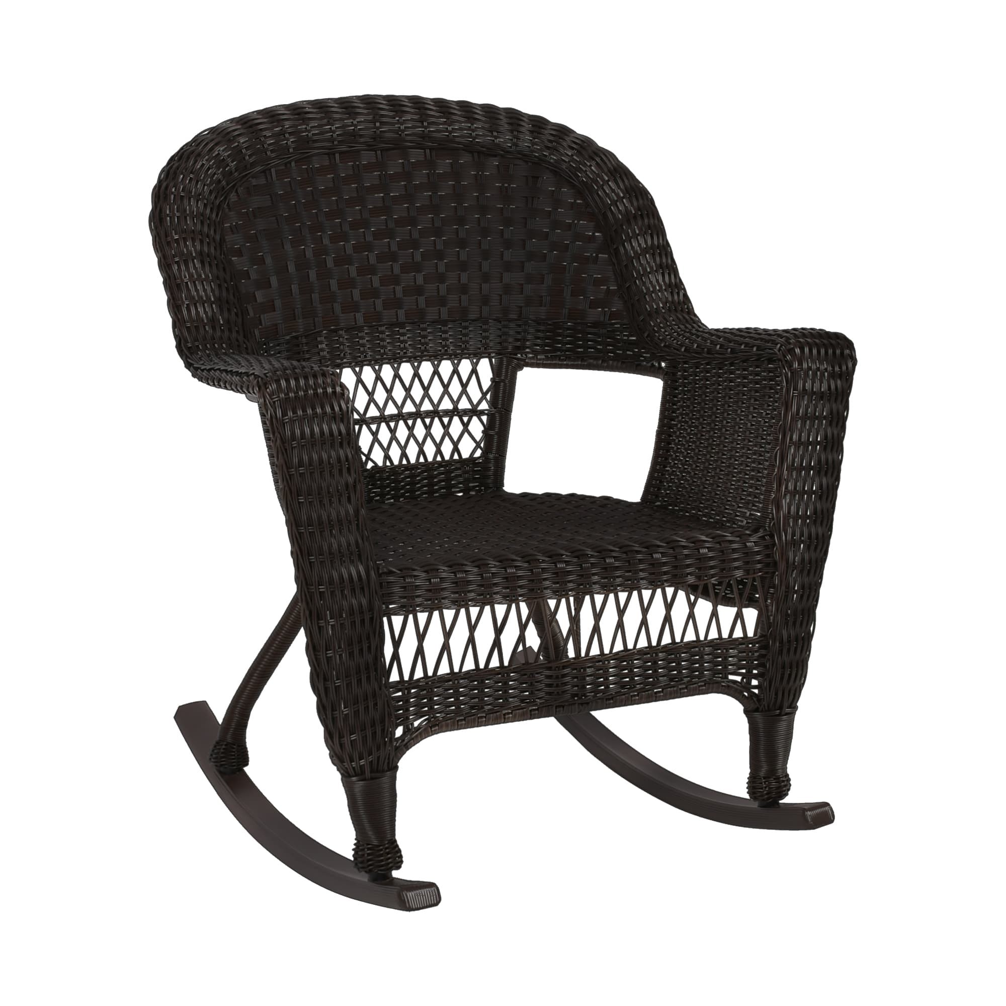 Espresso Rocker Wicker Chair