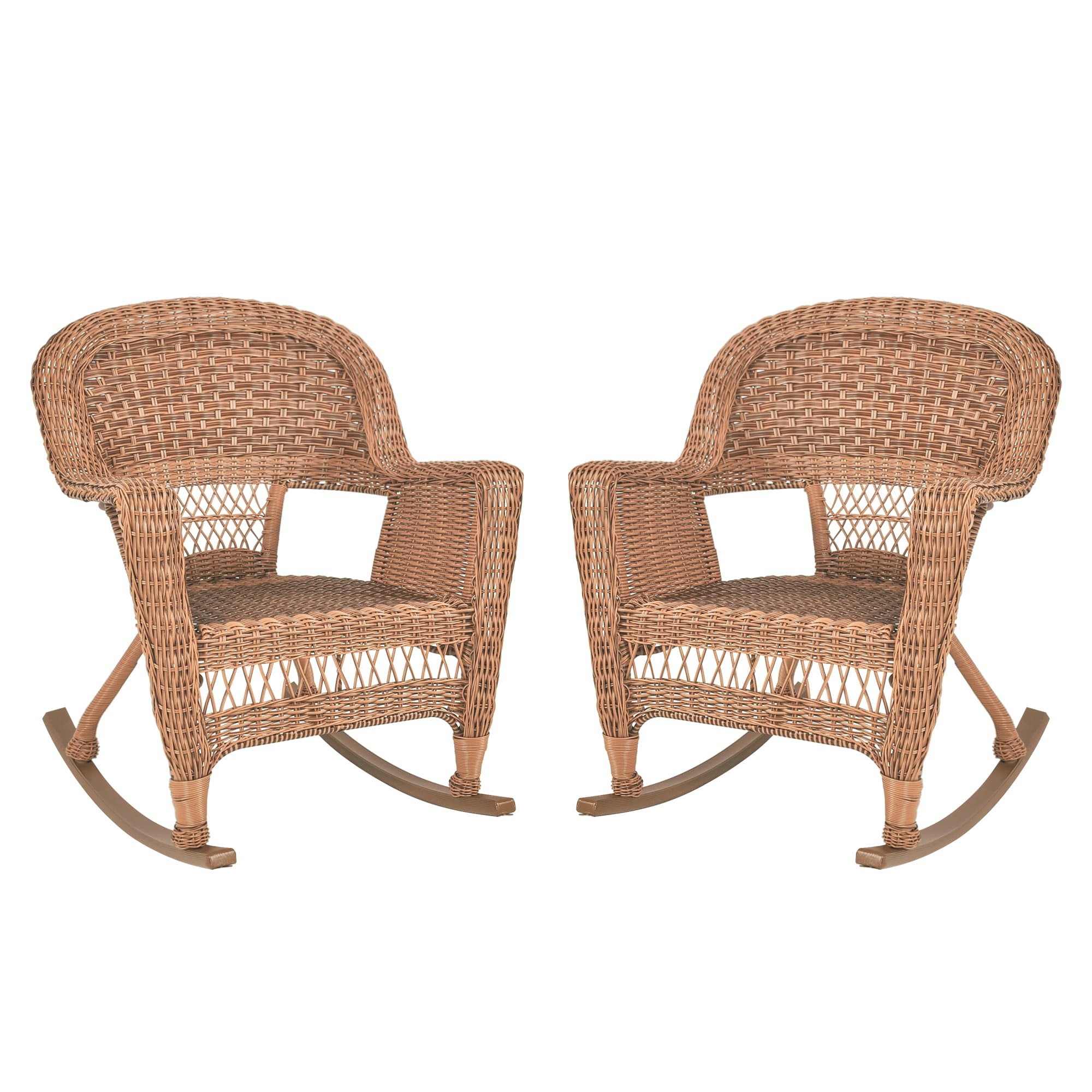 Honey Rocker Wicker Chair Without Cushion -  Set of 2
