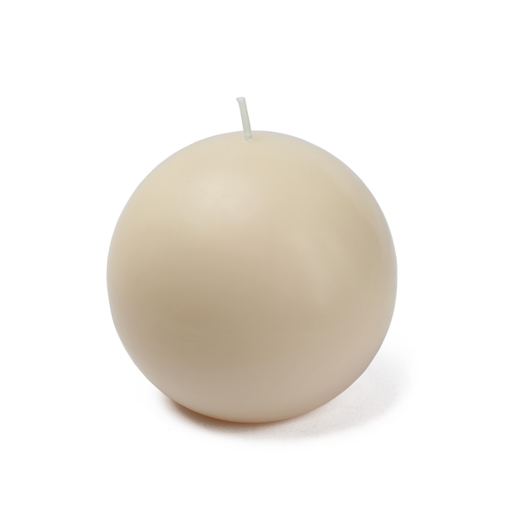 4 Inch Pale Ivory Citronella Ball Candles (12pcs/Case) Bulk