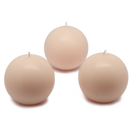 3 Inch Pale Ivory Ball Candles (6pc/Box)