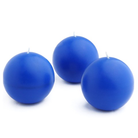 3 Inch Blue Ball Candles (6pc/Box)