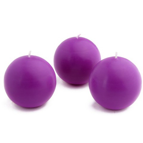 3 Inch Purple Ball Candles (36pcs/Case) Bulk