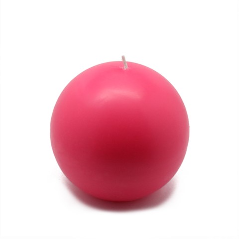 4 Inch Hot Pink Ball Candles (12pcs/Case) Bulk
