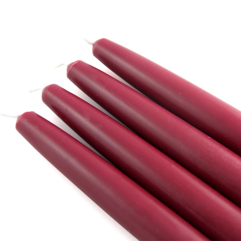 6 Inch Burgundy Taper Candles (144pcs/Case) Bulk