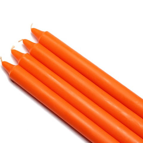 10 Inch Orange Straight Taper Candles (144pcs/Case) Bulk