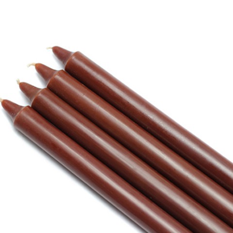 10 Inch Brown Straight Taper Candles (144pcs/Case) Bulk