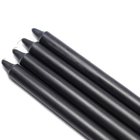 10 Inch Black Straight Taper Candles (144pcs/Case) Bulk