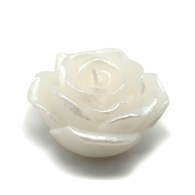 3 Inch White Rose Floating Candles (12pc/Box)