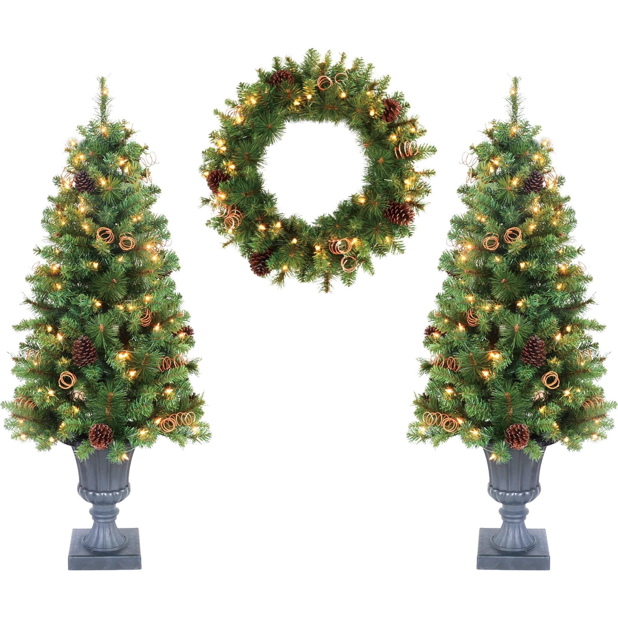 3-Piece 4ft. Christmas Tree and Holiday Wreath Set