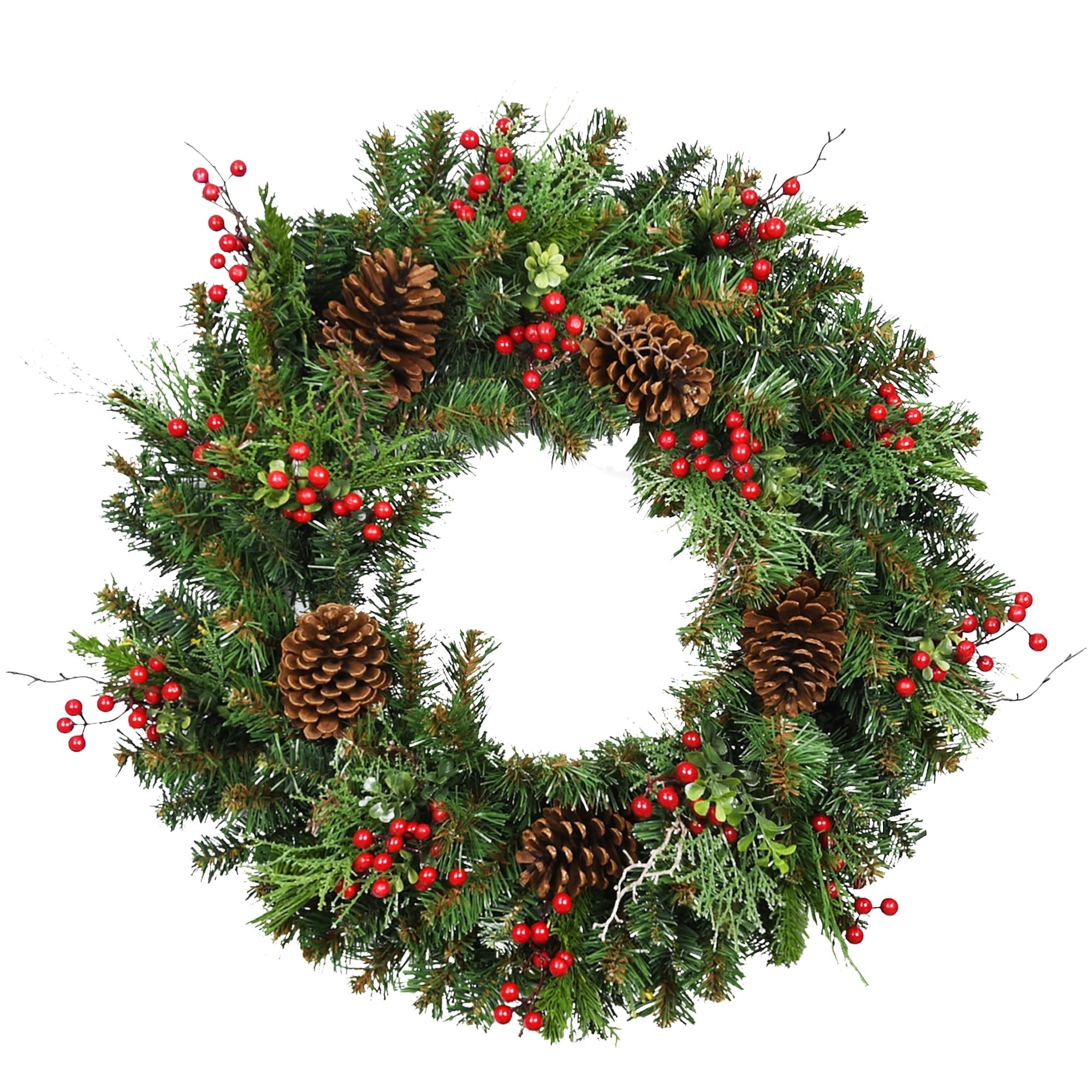 30 inch Christmas Wreath with Red Berries