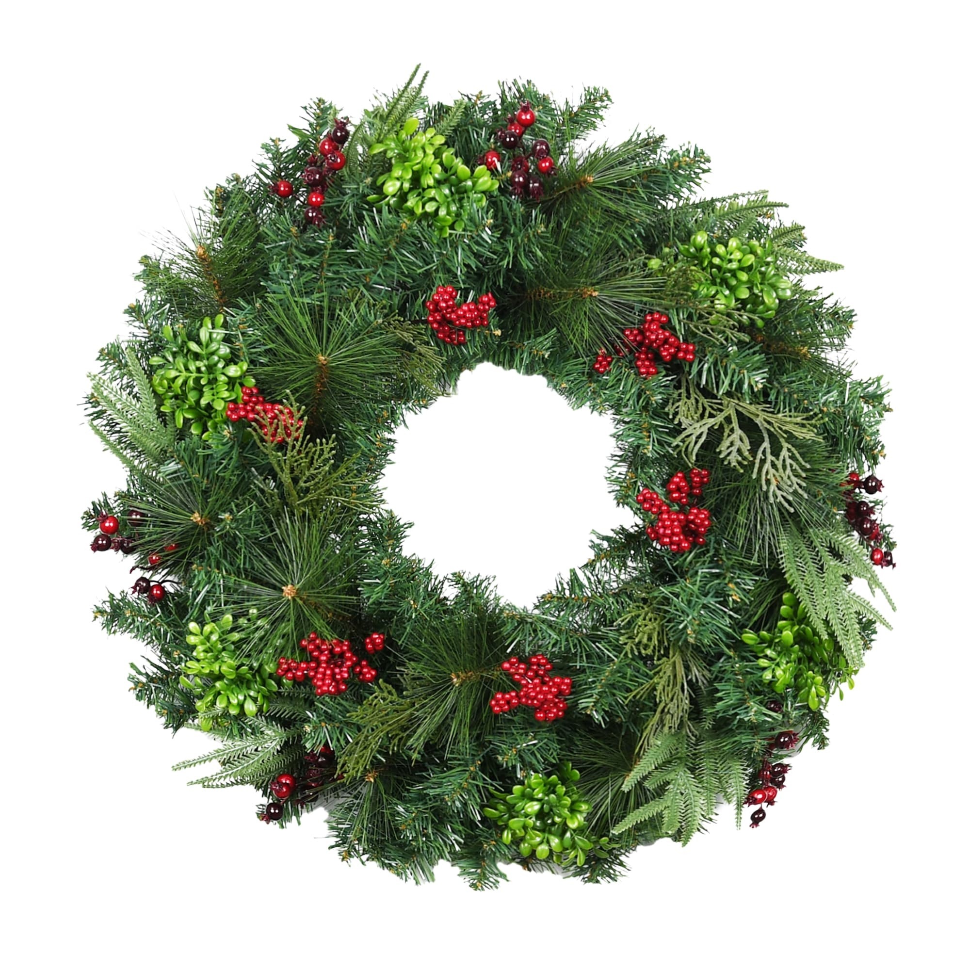 32 inch Christmas Wreath with Red Berries