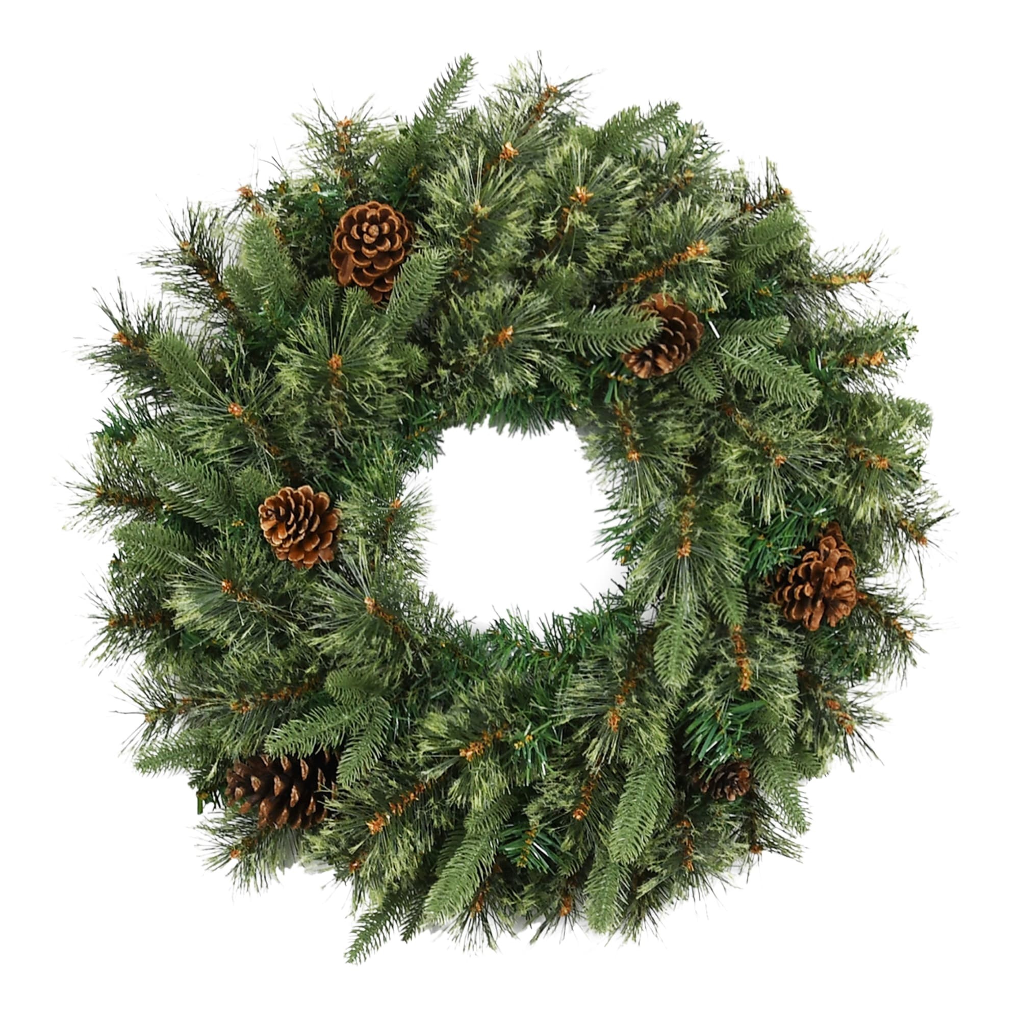 24 inch Christmas Wreath with Pine Needles