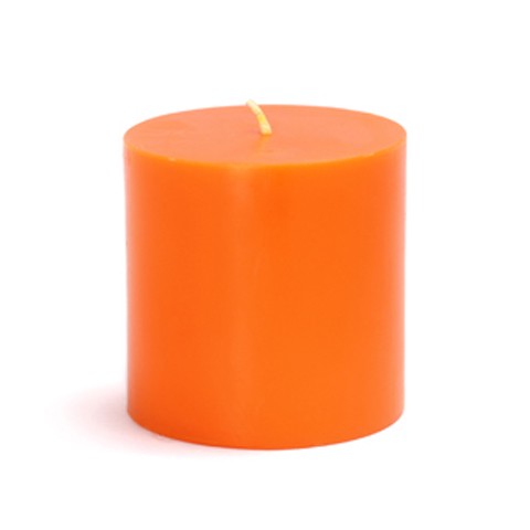 3 x 3 Inch Orange Pillar Candles (12pcs/Case) Bulk