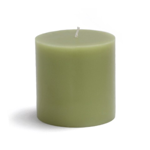 3 x 3 Inch Sage Green Pillar Candles (12pcs/Case) Bulk