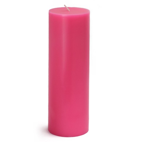 3 x 9 Inch Hot Pink Pillar Candle