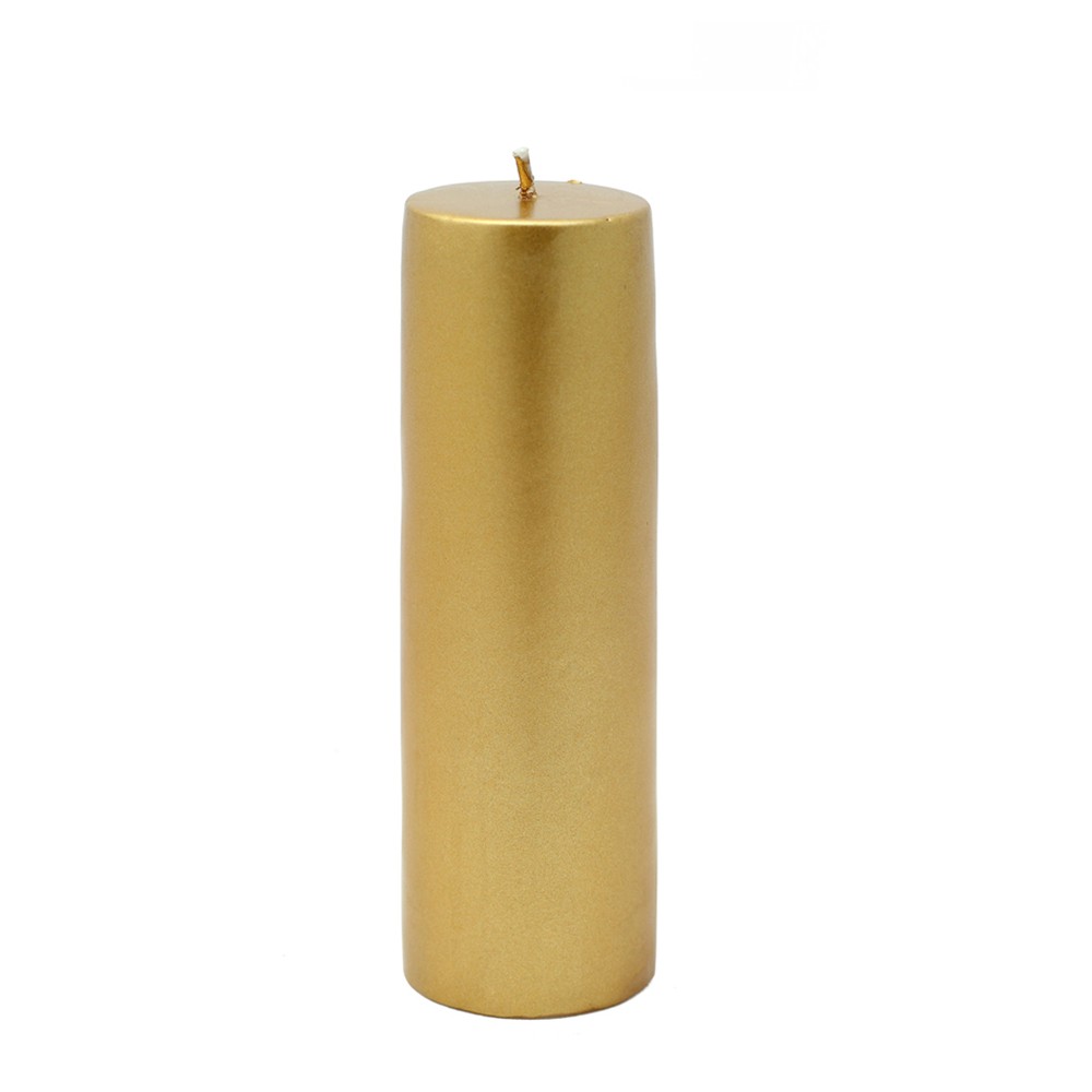 2 x 6 Inch Metallic Bronze Gold Pillar Candle (24pcs/Case) Bulk