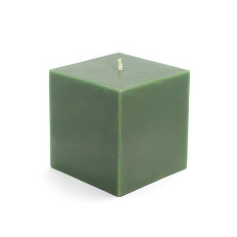 3 x 3 Inch Hunter Green Square Pillar Candles