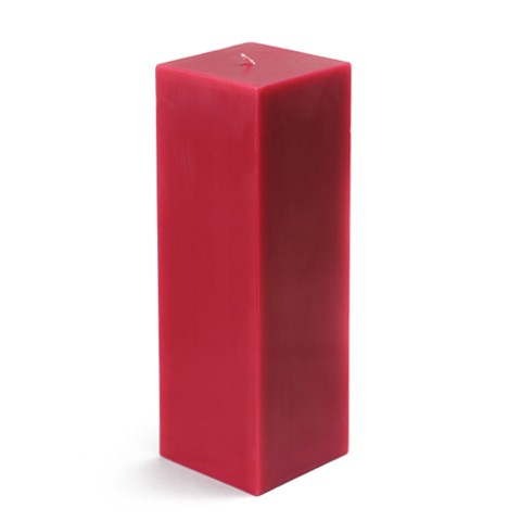 3 x 9 Inch Red Square Pillar Candle