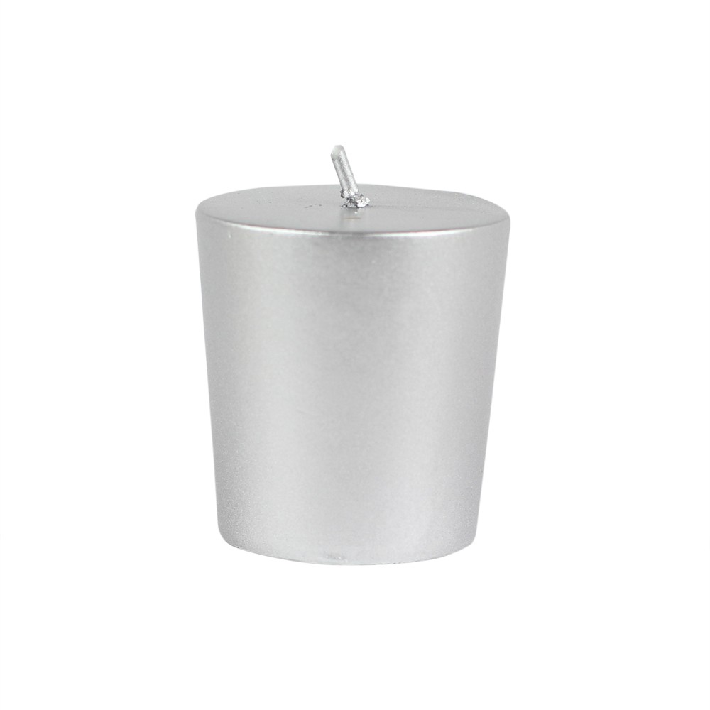 Metallic Silver Votive Candles (12pc/Box)
