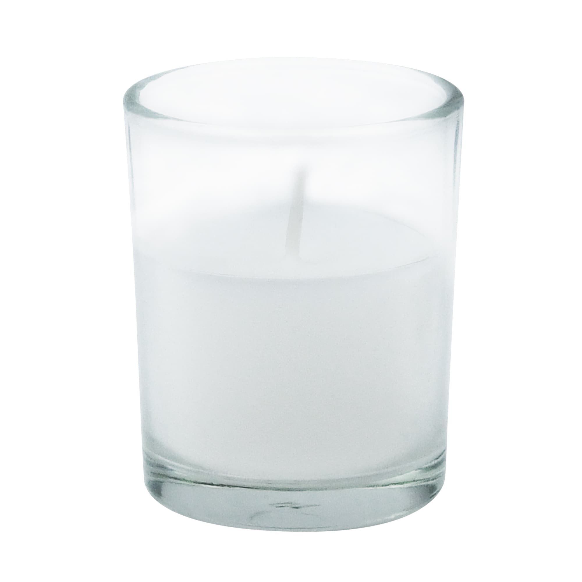 White Round Glass Votive Candles (12pc/Box)