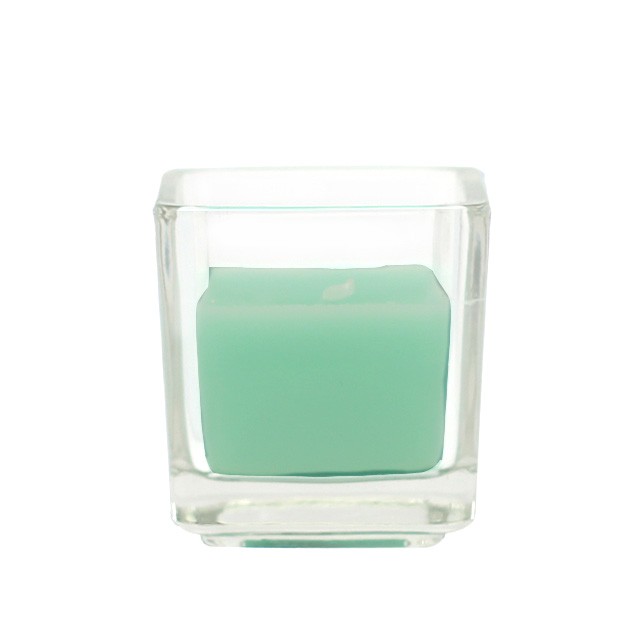 Aqua Square Glass Votive Candles (96pcs/Case) Bulk