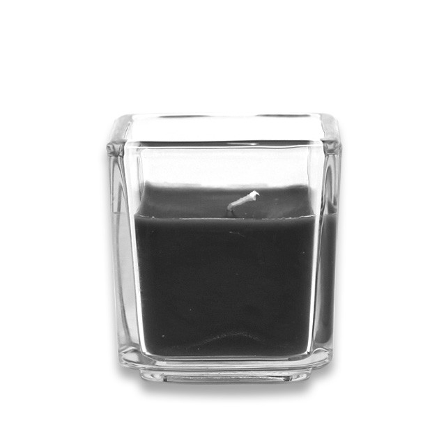 Black Square Glass Votive Candles (96pcs/Case) Bulk