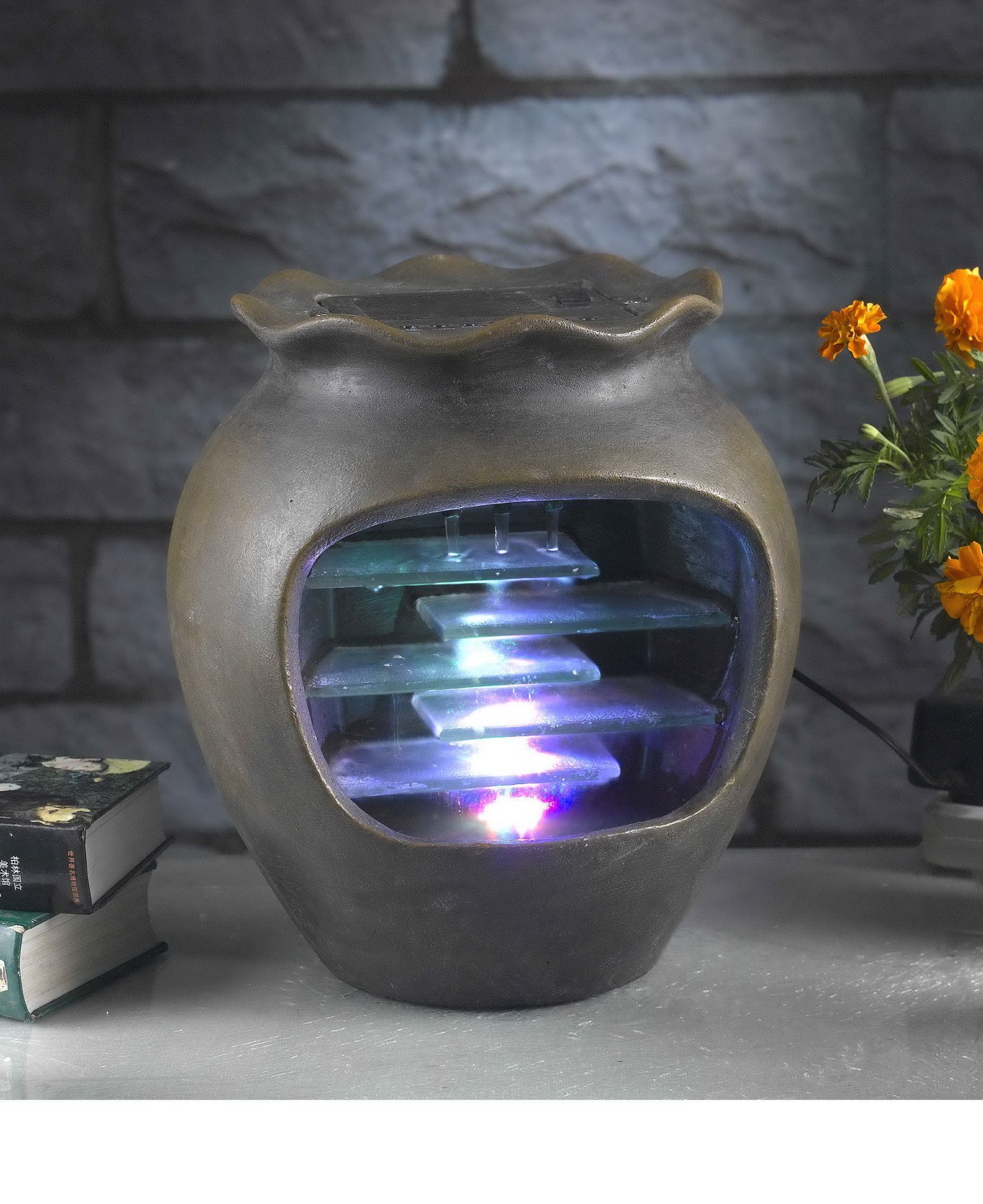Harmonia Pot Tabletop Fountain With Led Light