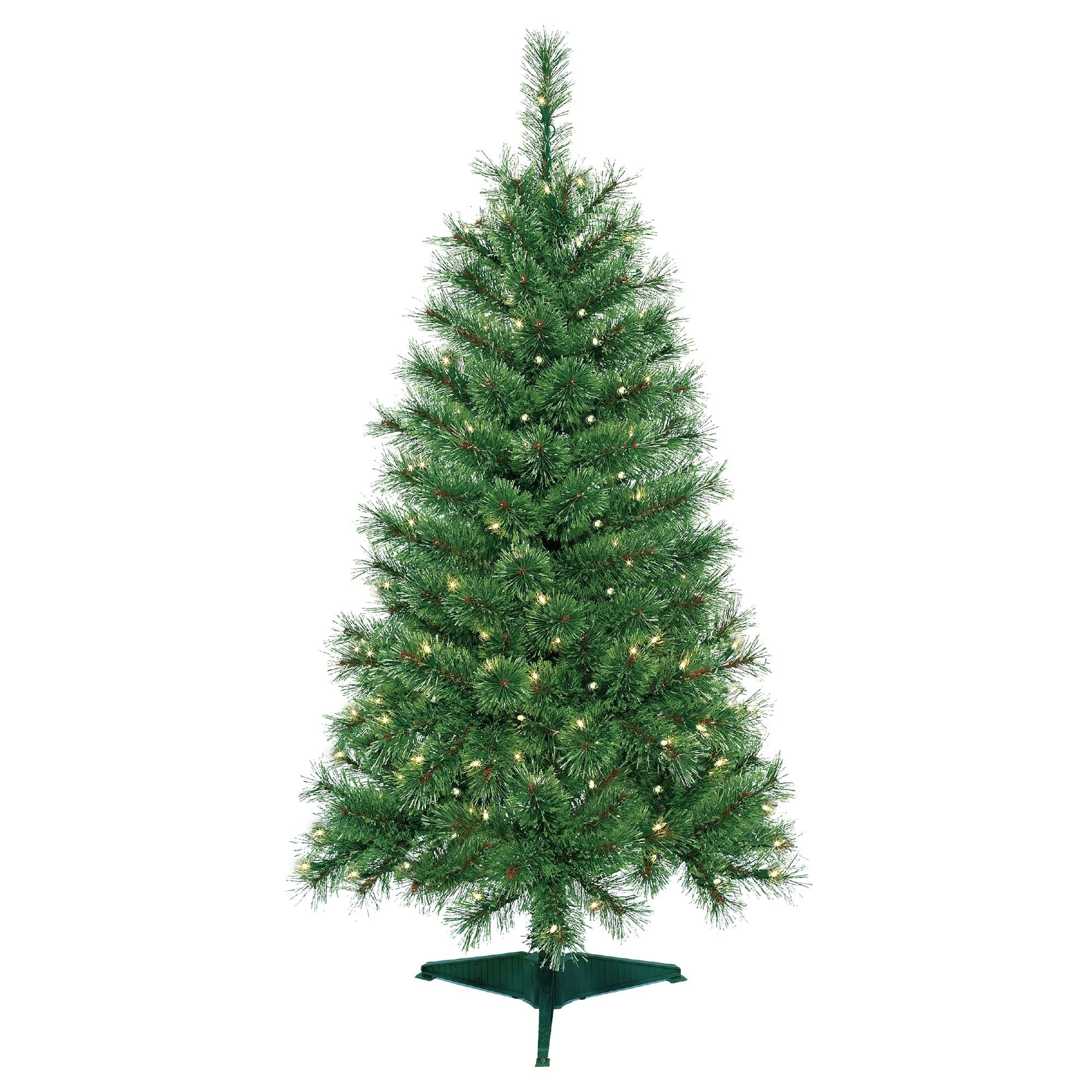 4 Feet. Pre-Lit Artificial Christmas Tree
