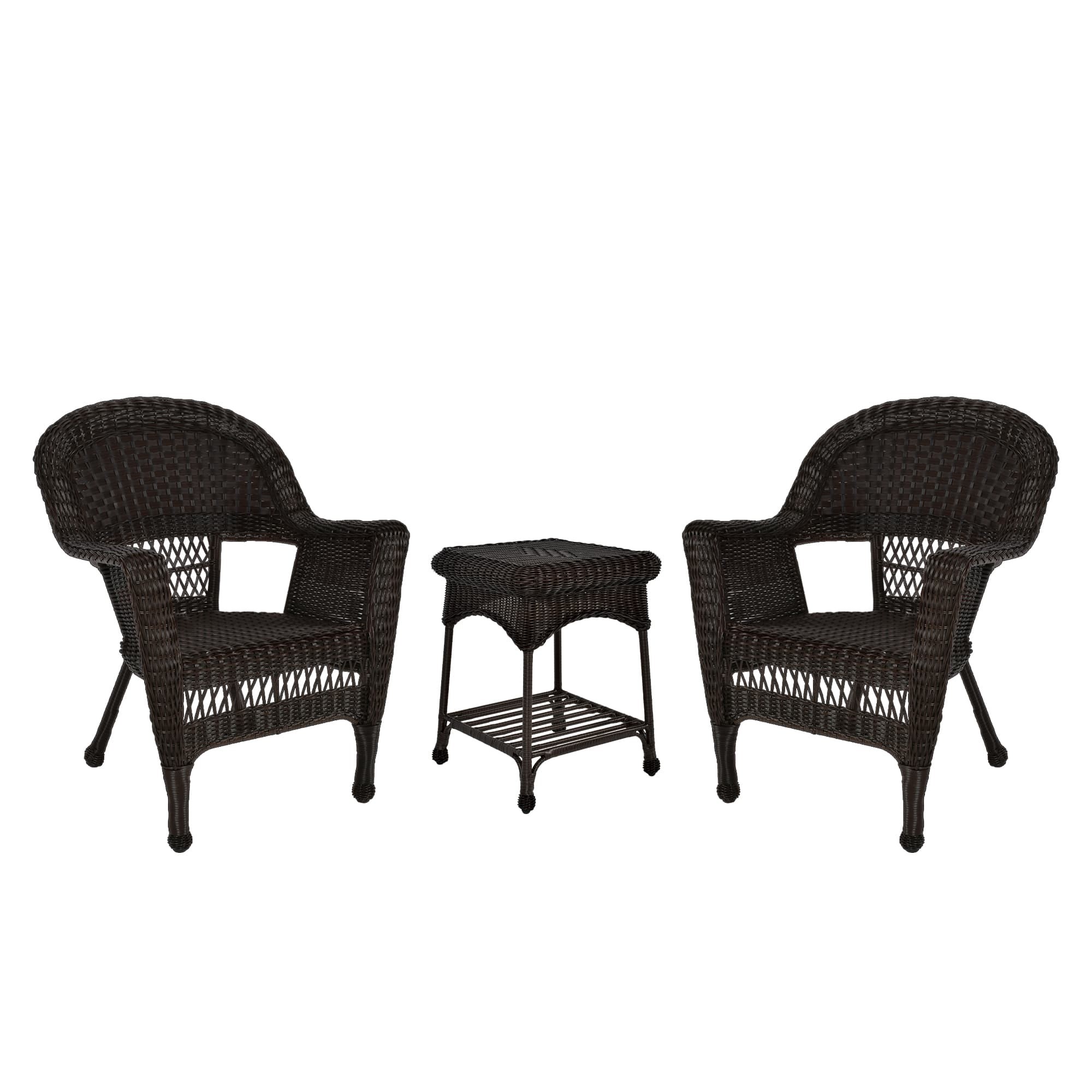 Wicker Chair And End Table Set Without Cushion