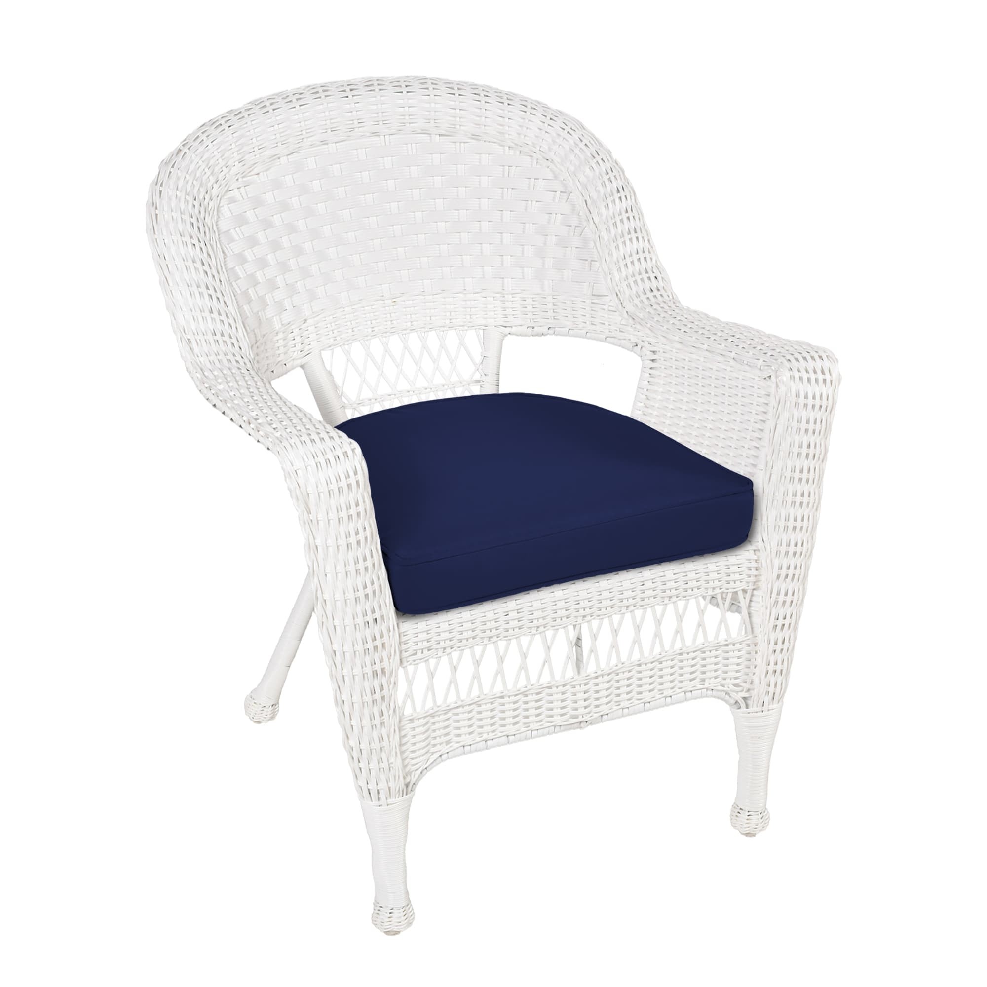 White Wicker Chair With Cushion