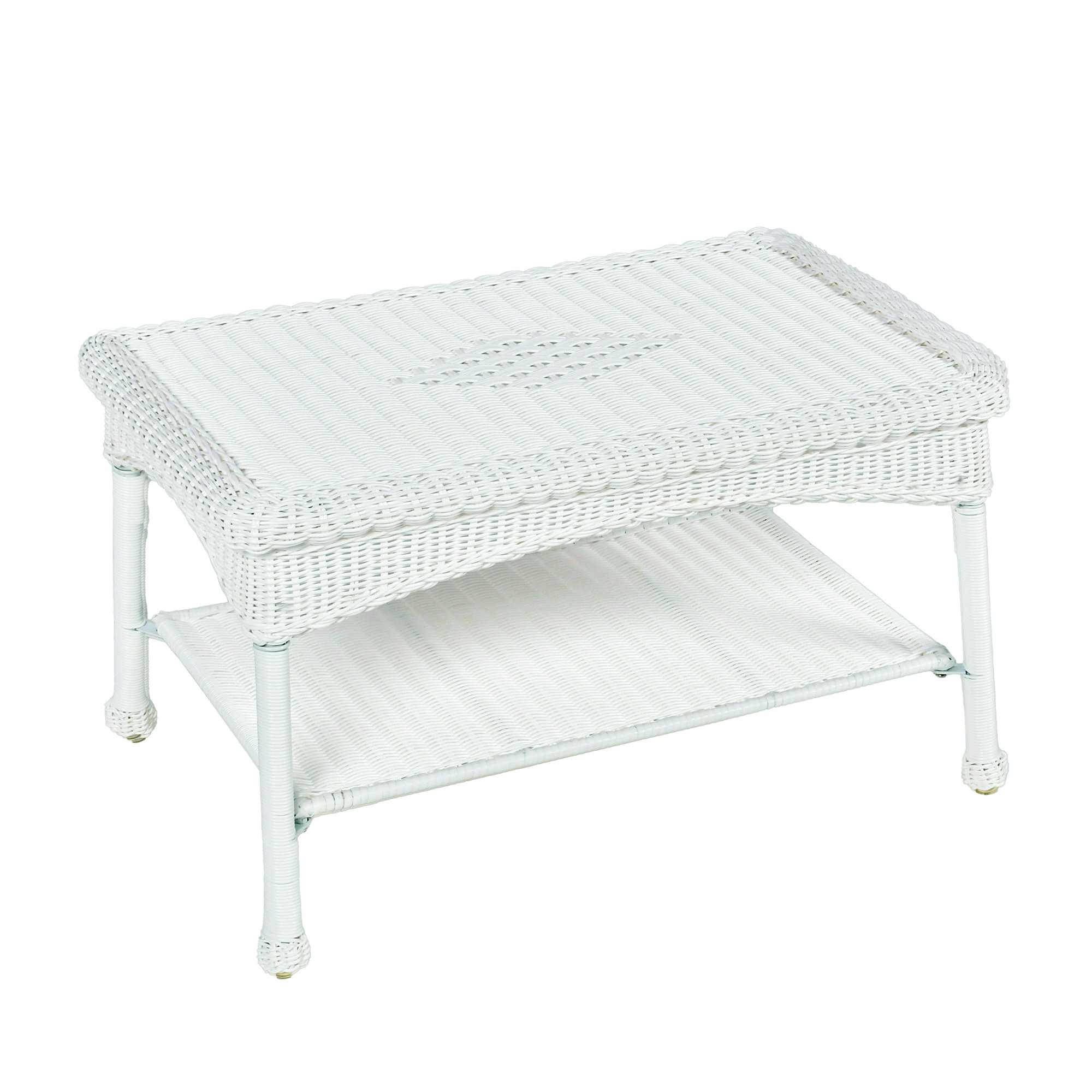 White Wicker Patio Furniture Coffee Table