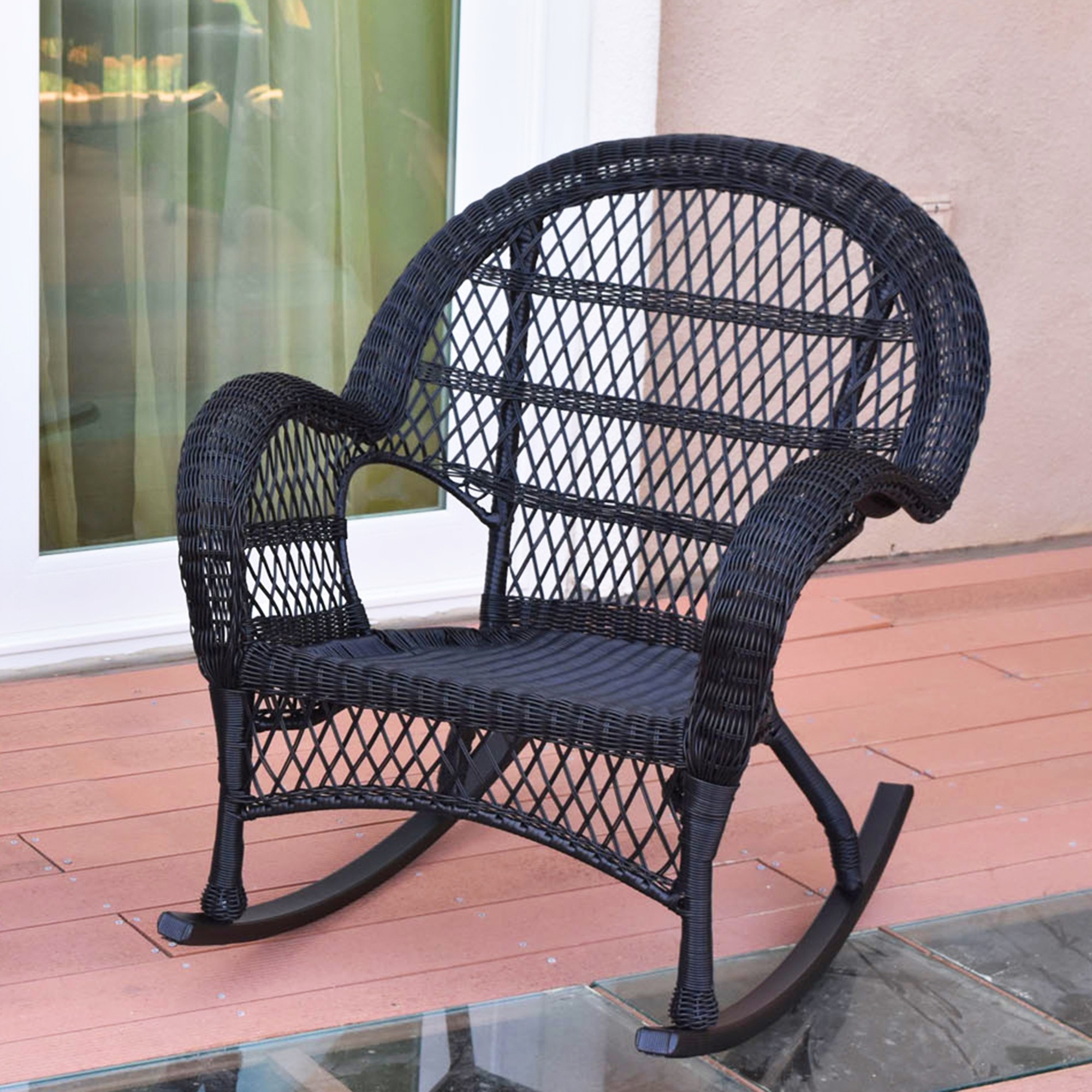 Santa Maria Black Rocker Wicker Chair